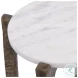 Sufi White Marble And Antique Brass Marble Drink Table