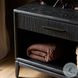 Rosenell Black Oak Veneer Open 1 Drawer Nightstand