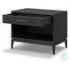 Rosenell Black Oak Veneer Open 1 Drawer Nightstand