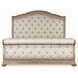 Marisol Fawn and Cream Queen Leather Upholstered Sleigh Bed