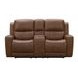 Pierce Homerun Cinnamon Leather 76" Zero Gravity Power Reclining Console Loveseat with Power Lumbar and USB Charging