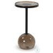Viola Amber Cast Glass Round Accent Table