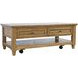 Brentwood Cascade Oak Rectangular Cocktail Table with 2 Drawers