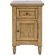 Brentwood Cascade Oak End Table with USB Charging
