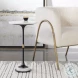 Sentry Black and White Marble End Table