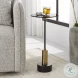 Spector Satin Black and Brushed Brass End Table