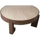 Canyon Espresso and Beige Round Travertine Top Coffee Table