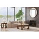 Canyon Espresso and Beige Round Travertine Top Coffee Table