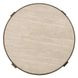 Canyon Espresso and Beige Round Travertine Top Coffee Table
