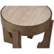 Canyon Espresso and Beige Round Travertine Top End Table