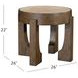 Canyon Espresso and Beige Round Travertine Top End Table