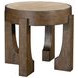 Canyon Espresso and Beige Round Travertine Top End Table