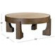 Canyon Espresso and Beige Round Travertine Top Coffee Table