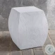 Azure Ivory Wooden Accent Stool