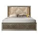 Skylar Beige and Dark Champagne Upholstered Storage Panel Bedroom Set with LED