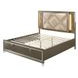 Skylar Beige and Dark Champagne Upholstered Storage Panel Bedroom Set with LED