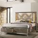 Skylar Beige and Dark Champagne Upholstered Storage Panel Bedroom Set with LED