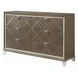 Skylar Beige and Dark Champagne Upholstered Storage Panel Bedroom Set with LED