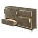 Skylar Beige and Dark Champagne Upholstered Storage Panel Bedroom Set with LED