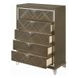 Skylar Beige and Dark Champagne Upholstered Storage Panel Bedroom Set with LED
