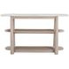 Horizons White Oak and White Marble Oval Console Table