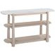 Horizons White Oak and White Marble Oval Console Table