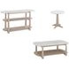 Horizons White Oak and White Marble Oval Console Table