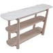 Horizons White Oak and White Marble Oval Console Table