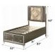 Skylar Beige and Dark Champagne Full Upholstered Storage Panel Bed with LED