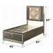 Skylar Beige and Dark Champagne Twin Upholstered Storage Panel Bed with LED