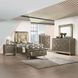 Skylar Beige and Dark Champagne Twin Upholstered Storage Panel Bed with LED