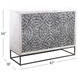 Magnolia White Wash and Zinc Iron 2 Door Bar Cabinet