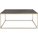 Trebon Charcoal Gray and Brushed Brass Cocktail Table