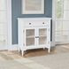 Westport White 2 Glass Door Accent Cabinet