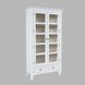 Westport White 2 Glass Door Tall Accent Storage Cabinet