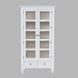 Westport White 2 Glass Door Tall Accent Storage Cabinet