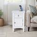 Westport White Rectangular Chairside End Table with USB Charging