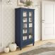 Westport Navy 2 Glass Door Tall Accent Storage Cabinet