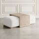 Hudson Ivory and Gray Wash Upholstered Rectangular Ottoman with Cocktail Table Top