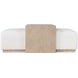 Hudson Ivory and Gray Wash Upholstered Rectangular Ottoman with Cocktail Table Top