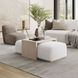 Hudson Ivory and Gray Wash Upholstered Rectangular Ottoman with Cocktail Table Top