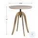 Yamura White Wash And Brass Plated Adjustable Accent Table
