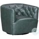 Mira Forest Green Leather Swivel Chair
