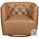 Mira Caramel Brown Leather Swivel Chair
