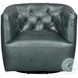Mira Forest Green Leather Swivel Chair
