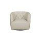 Mira Taupe Leather Upholstered Swivel Accent Chair