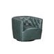 Mira Forest Green Leather Upholstered Swivel Accent Chair