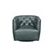 Mira Forest Green Leather Upholstered Swivel Accent Chair