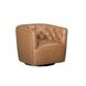 Mira Carmel Saddle Leather Upholstered Swivel Accent Chair