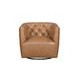Mira Carmel Saddle Leather Upholstered Swivel Accent Chair